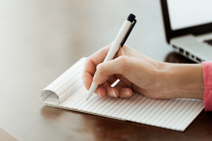 Taking notes when you study.